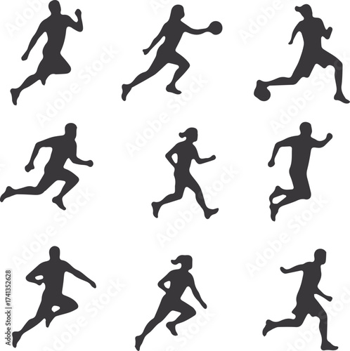 football players silhouettes