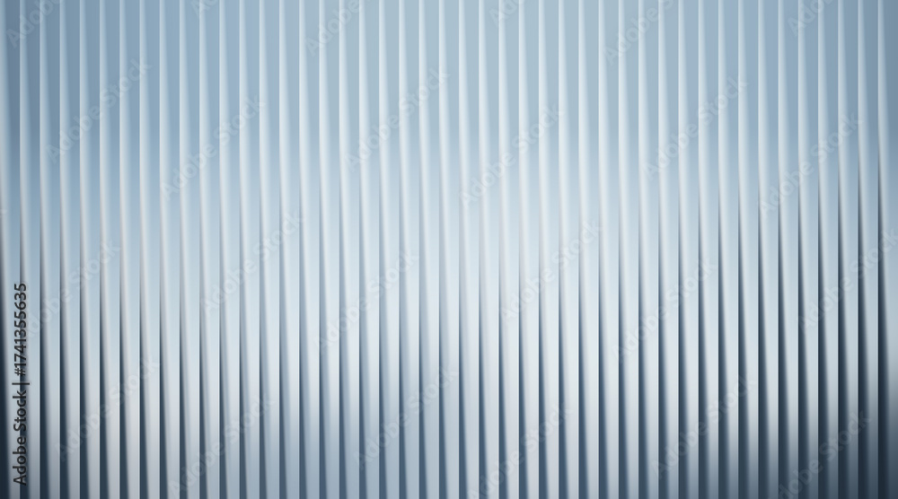 Fototapeta premium Abstract background with vertical ribbed texture and blue light