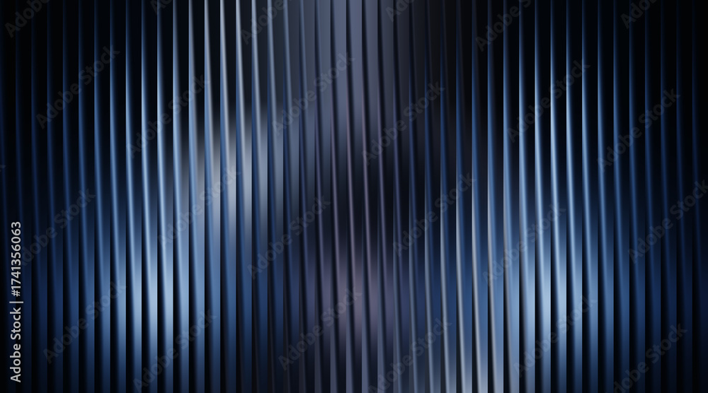 Obraz premium Dark blue vertical ribbed background with subtle reflections