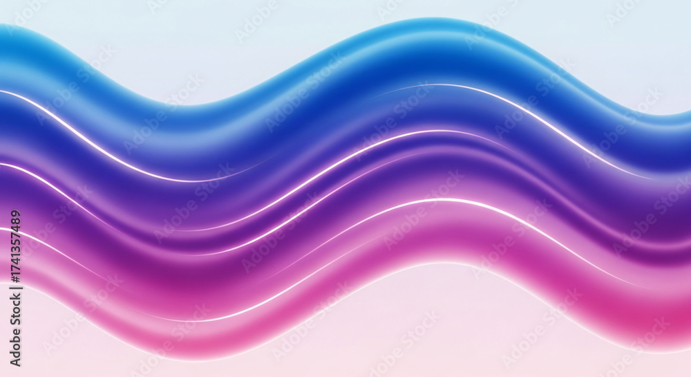 Naklejka premium Dynamic abstract wave design with vibrant blue, purple, and pink gradient colors, perfect for modern digital backgrounds and presentations