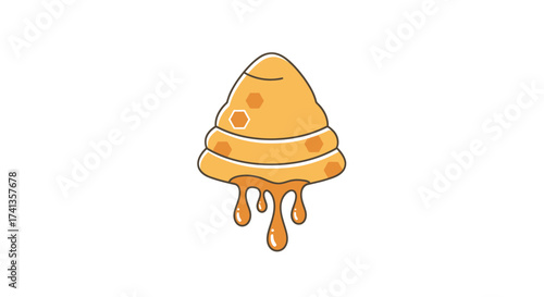 Deliciously Dripping Stack of Golden Pancakes with Syrup.