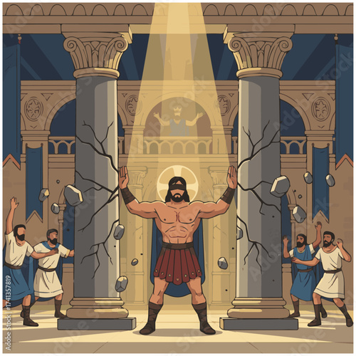 Samson Destroys the Temple2