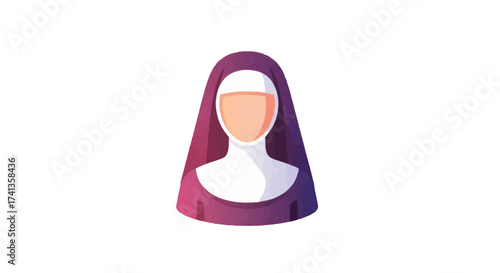 Stylized Illustration of a Nuns Head and Habit.