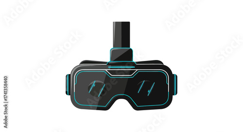 Futuristic Virtual Reality Headset with Glowing Accents.