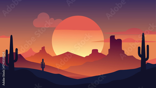 sunset in the mountains
