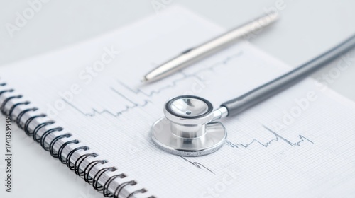 Wallpaper Mural A stethoscope is on a page of a medical journal Torontodigital.ca