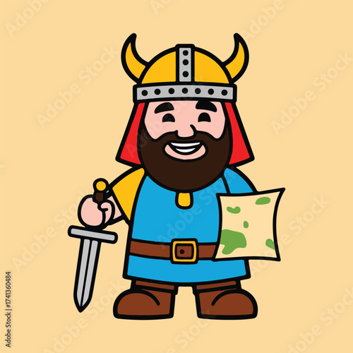 Viking-themed Leif Erikson Day vector artwork featuring exploration, Scandinavian culture, historic voyages, Nordic symbols, and minimalist flat illustrations for holidays.