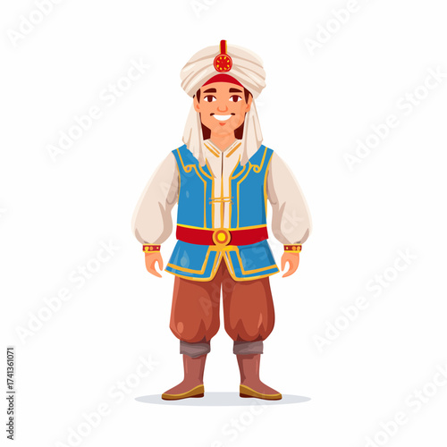 Arab man in traditional clothing with transparent background