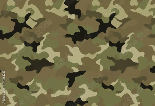Abstract digital camo pattern in trendy muted greens, browns, and grays,  illustration,  combat