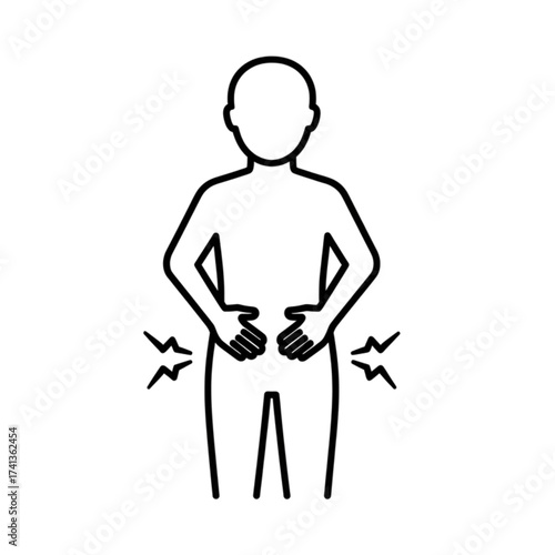 Person with stomach pain illustration
