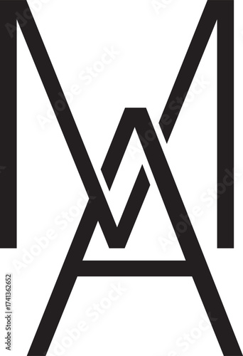 MA letter logo modern minimalist design