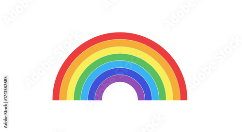 Colorful Rainbow Arc with Red Orange Yellow Green Blue and Purple Bands.