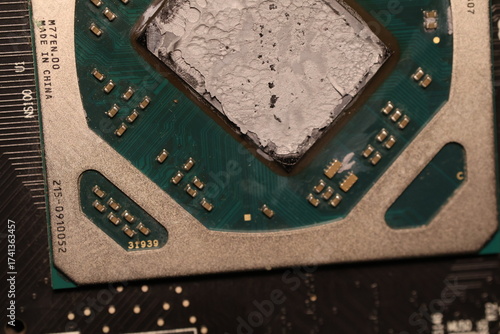 Close-up of a vintage electronic circuit, intricate design details, showcasing technology evolution, ideal for tech-related content.