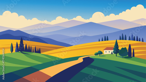 landscape with mountains