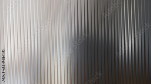 Light abstract vertical ribbed glass texture with soft light and shadow