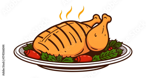 BBQ chicken icon, tandoori chicken icon, roasted leg piece icon, chicken thigh icon, chicken wing roast icon, drumstick roast icon, spicy roast chicken, masala roast chicken icon, Indian roast chicken