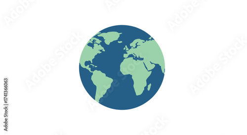 A stylized illustration of planet Earth showing continents and oceans.
