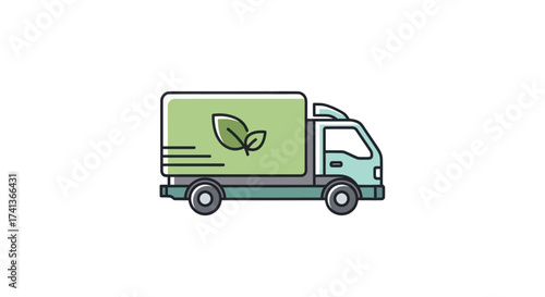 Wallpaper Mural Eco-friendly delivery truck with green leaf logo. Torontodigital.ca