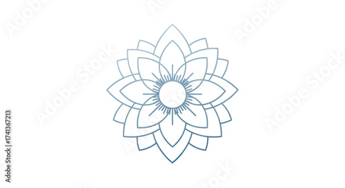 Elegant Stylized Lotus Flower Graphic Design Illustration.
