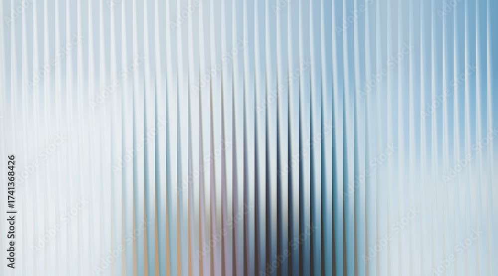Fototapeta premium Abstract background with vertical ribbed texture and soft blue hues