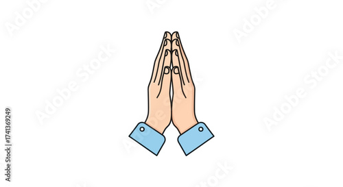 Praying Hands Gesture of Respect and Gratitude.