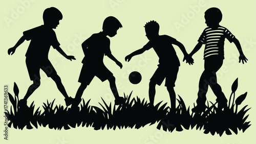 Boys playing football
