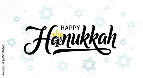 Hanukkah Celebration, Menorah Lighting, Jewish Festival, Graphic Design, Festive Atmosphere, Artistic Viewpoint