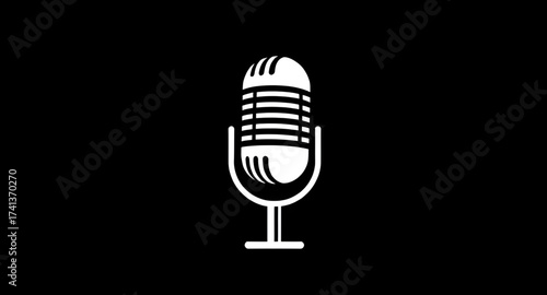 Isolated microphone art, Minimalistic microphone, Vintage microphone outline, Microphone emblem, Communication icon, Audio recording vector, Studio mic design, Microphone shadow, Digital microphone ar
