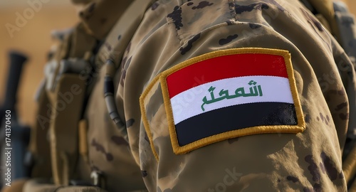 Iraqi army soldier uniform with iraq flag patch military camouflage apparel