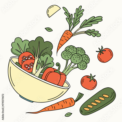 Fresh vegetables in a bowl