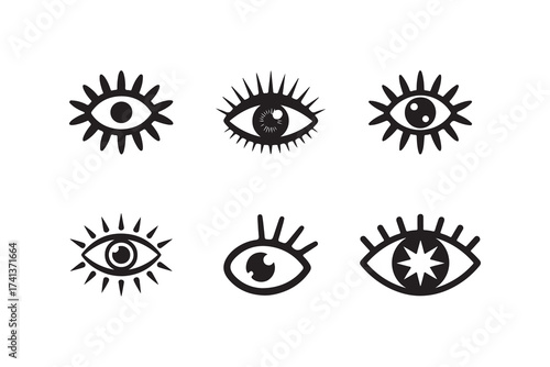 Eye icon set, simple eyes collection, eyes related line icons, eyesight symbol, vector illustration EPS 10.