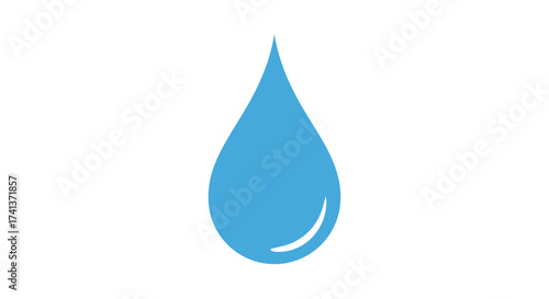 A single vibrant blue water droplet with a subtle highlight.