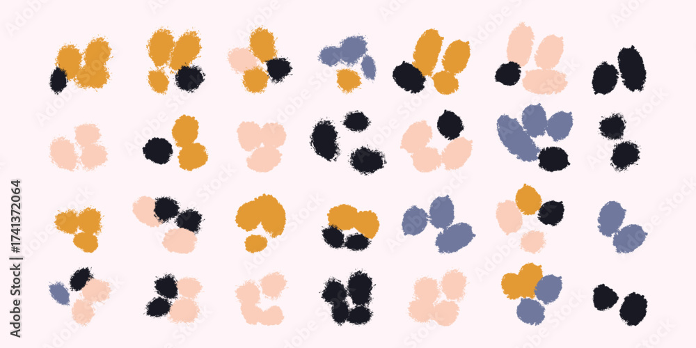 Fototapeta premium Set of different abstract flowers. Vector illustration, print, design elements