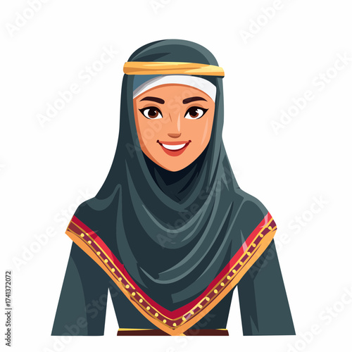 Muslim woman portrait with transparent background
