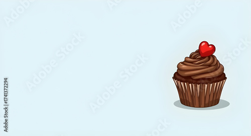 chocolate cupcake with cherry