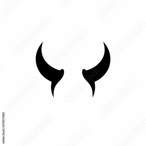 Simple Flat Style Devil Horns Silhouette Halloween Costume Graphic Element