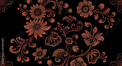 bronze floral textile, metallic tapestry design, bronze velvet texture, seamless metallic fabric, bronze embroidery pattern, decorative woven design, luxury bronze wallpaper, shiny bronze weave, bronz