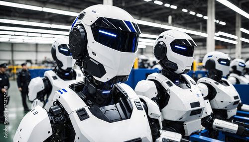 close up of a police robot ...
