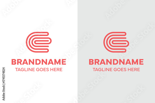 Letters CE or CG Paperclip Logo, symbolizing connection, organization, and creativity