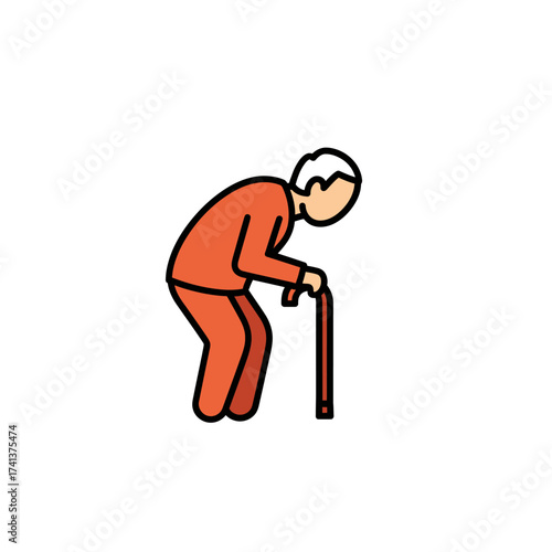 Elderly Man with Cane: A Symbol of Aging and Support