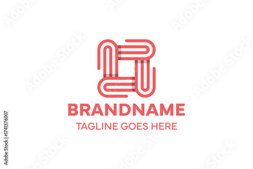 Letter O Square Paperclip Logo, symbolizing connection, organization, and creativity