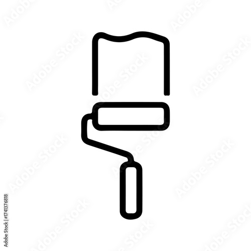 Paint roller icon. for mobile concept and web design on white background