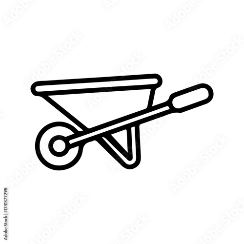 Wheelbarrow icon. for mobile concept and web design on white background
