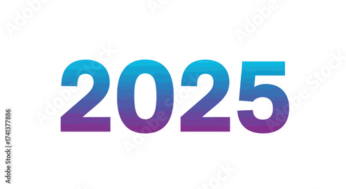 Vibrant Gradient 2025 Year Number Design.
