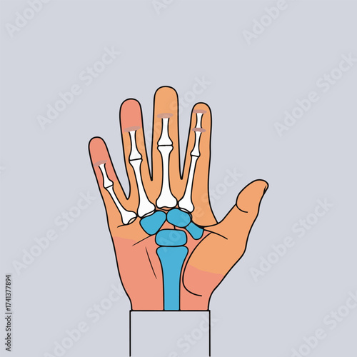 World Arthritis Day Awareness Vector Illustration with Joint Pain Highlights, Blue Ribbon, Flat Minimalist Design, Health Education and Arthritis Prevention Campaigns