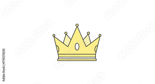 A simple stylized golden crown with a central jewel.