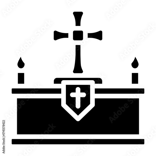 Altar Prayer Vector Glyph Icon Design