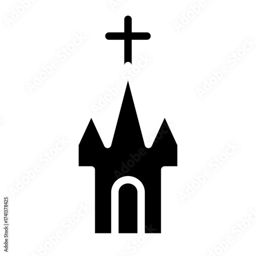 Convent Vector Glyph Icon Design