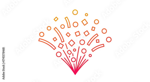 Festive Burst of Colorful Confetti and Fireworks.