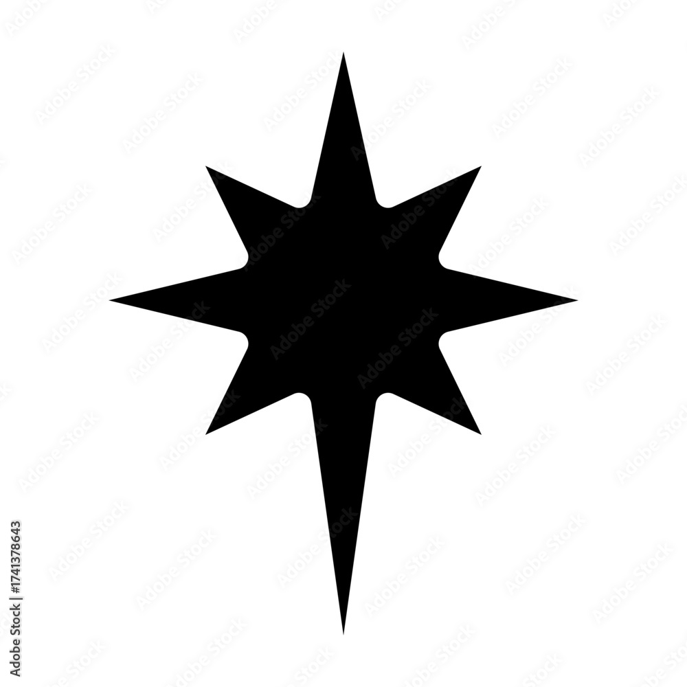 Obraz premium Star of Bethlehem Vector Glyph Icon Design